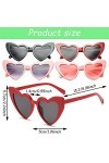 Ropniik Lunettes de Soleil en Forme de Coeur, 6 Paires Femmes Retro Lunettes de soleil Shade Lunettes UV400 Protection Hippie
