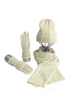 CheChury Femme Bonnet Écharpe Ensemble de Gants Ensemble Bonnet à Pompon Chapeau dhiver Long Foulard Chauds Réchauffeur Tric
