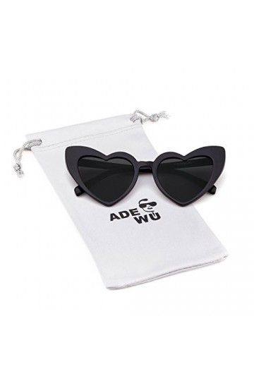 ADEWU Lunettes de soleil en forme de cœur pour mariage style rétro unisexe protection UV lunettes de fête mode féminine