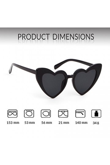 ADEWU Lunettes de soleil en forme de cœur pour mariage style rétro unisexe protection UV lunettes de fête mode féminine