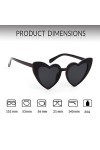 ADEWU Lunettes de soleil en forme de cœur pour mariage style rétro unisexe protection UV lunettes de fête mode féminine