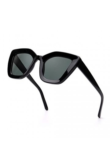 Myiaur Lunettes de Soleil Femme Polarisées Style Rétro Classique Carré - avec Protection UV400 A-Noir 