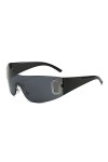 YAMEIZE Mode Y2K Wraparound Cycling Lunettes de Soleil - pour les Femmes Hommes Mode Oversized Wrap Around Lunettes de Sport 
