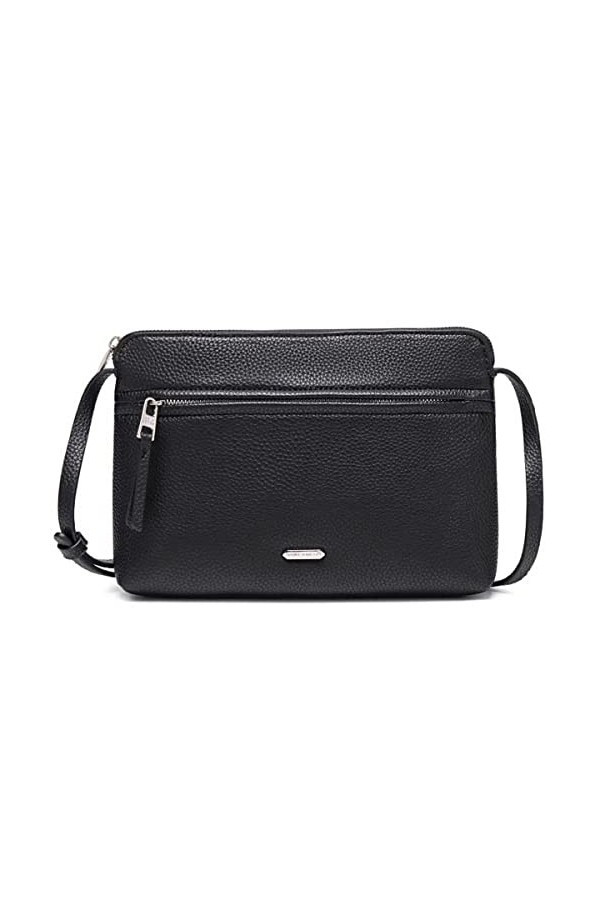 David Jones - Sac Bandoulière Femme - Sacoche Plate Petit Sac à Main Porté Epaule Simili Cuir PU - Besace Pochette Ville Clas