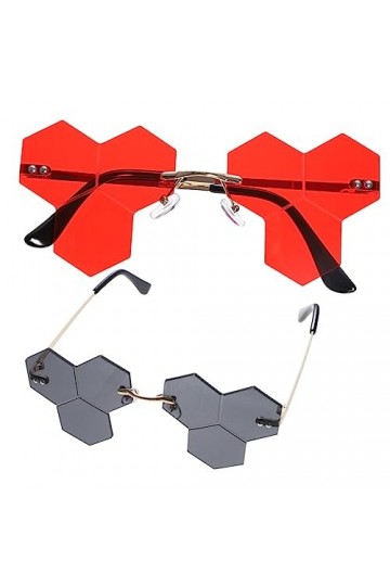 Gadpiparty 2 Pièces Lunettes De Soleil Femme Lunettes De Festival Verres Géométriques Décoratifs Lunettes De Soleil Drôles De