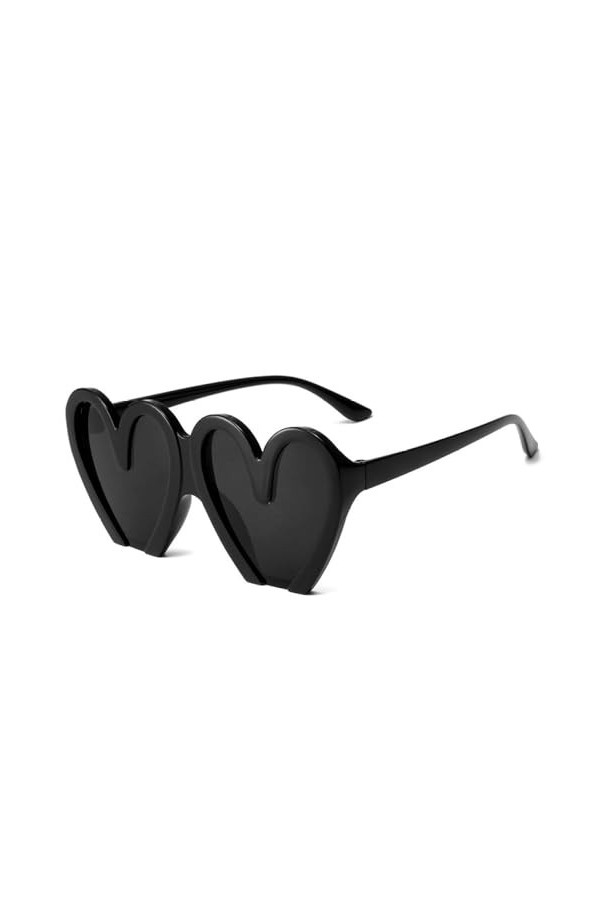 Lunettes de Soleil Mignonnes en Forme de Double Coeur Lunettes de fête de Vacances Marque Designer Nouvelle Mode Femmes Homme
