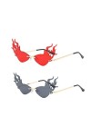 ibasenice 2 Pièces Des Lunettes Feu Lunettes De Mode Pour Femmes Lunettes De Soleil Drôles Lunettes De Soleil En Forme De Fla