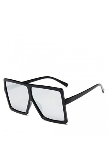 Lunettes de soleil carrées femmes surdimensionnées et luxueuses mode luxe personnalité dégradé léopard UV400, argent, Chine