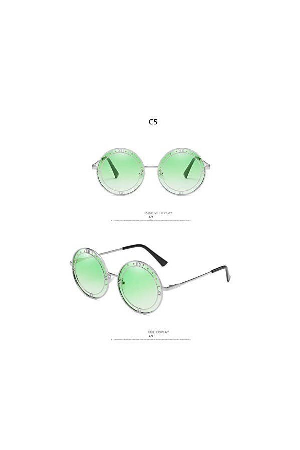 TYJYTM Lunettes de Soleil en métal de Haute qualité UV400 Femmes Lunettes de Soleil colorées Lunettes de Conduite conducteur 