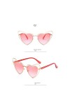 TYJYTM Lunettes de soleil Cat Eye Personnalité Coeur Lunettes de soleil Haute Qualité Femmes Transparent Océan Lunettes Lunet