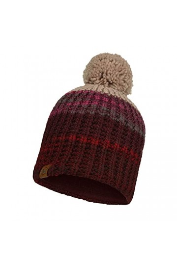 Buff Bonnet Tricoté Polaire Alina Maroon