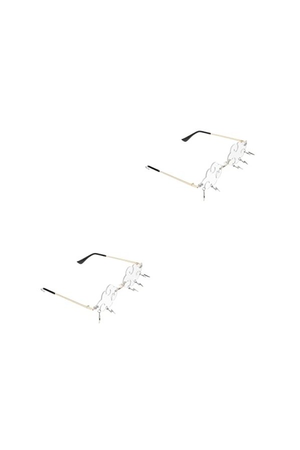 GALPADA 2 Paires Nuage Foudre Soleil Faveurs De Fête Danniversaire Discothèque Rétro Lunettes Disco Femme Lunettes De Soleil