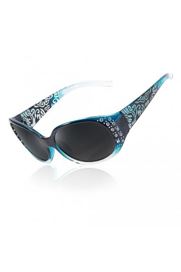 SIPHEW Lunettes de soleil polarisées pour femme - Lunettes classiques surdimensionnées avec protection UV 400, bleu