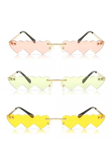 Flanacom Lot de 3 lunettes de soleil pour homme et femme, cœurs, Taille unique