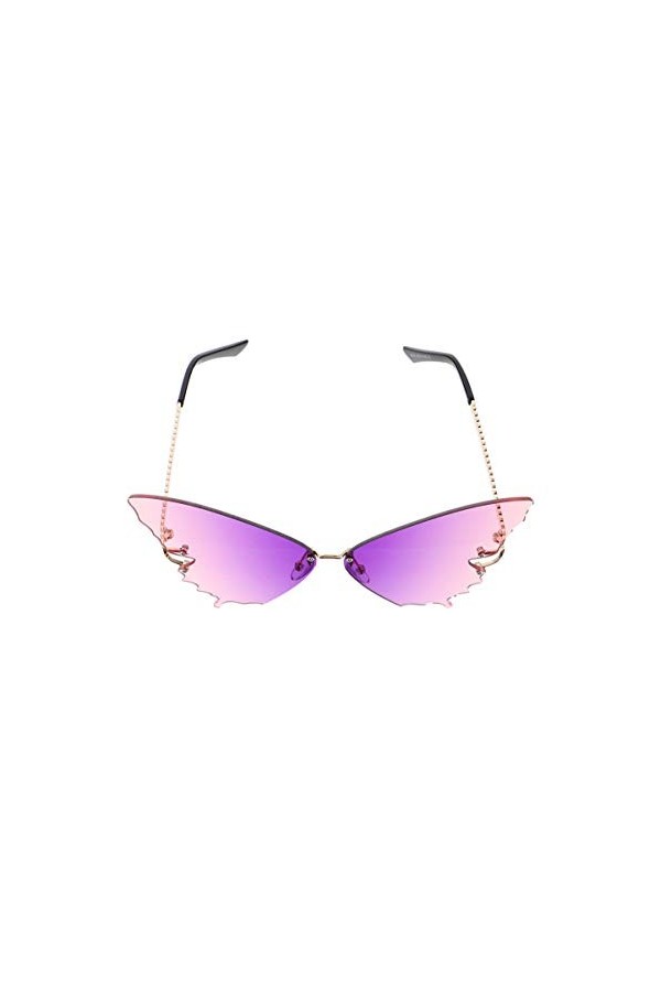 1 Pc Lunettes De Soleil Papillon Coloré Lunettes Disco Femme Décor Extérieur Lunettes De Soleil De Soirée Cosplay Lunettes En