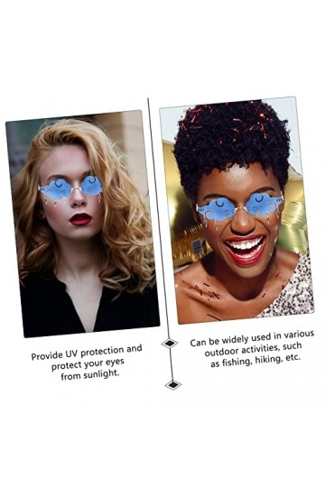 ABOOFAN 2 Pièces Sans Lunettes De Soleil Lunettes De Soleil Mignonnes Sans Monture Lunettes De Soleil Mignonnes Des Années 90