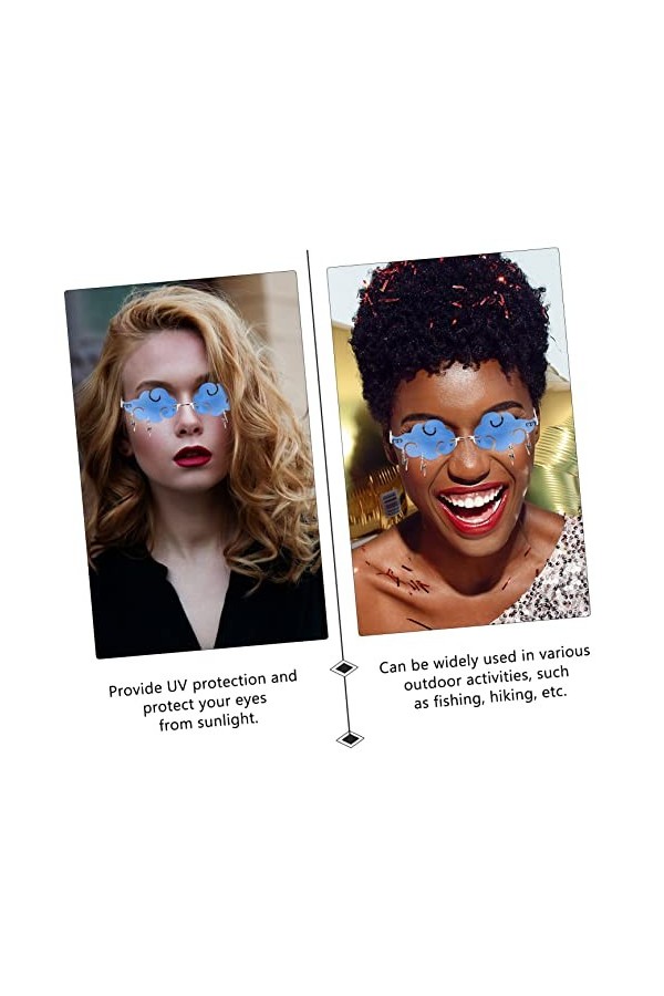 ABOOFAN 2 Pièces Sans Lunettes De Soleil Lunettes De Soleil Mignonnes Sans Monture Lunettes De Soleil Mignonnes Des Années 90