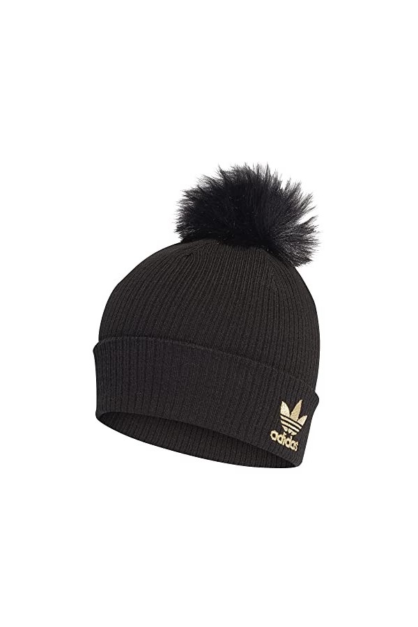 adidas Femme W Fur Pom Beani Hat, black/metallic gold, XL EU