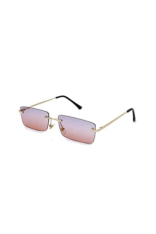 YUANCHENG Lunettes de Soleil à Monture métallique Femme Classique Métal Petit carré Lunettes de Soleil Femme UV400 3-GoldTea