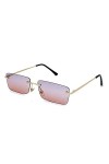 YUANCHENG Lunettes de Soleil à Monture métallique Femme Classique Métal Petit carré Lunettes de Soleil Femme UV400 3-GoldTea