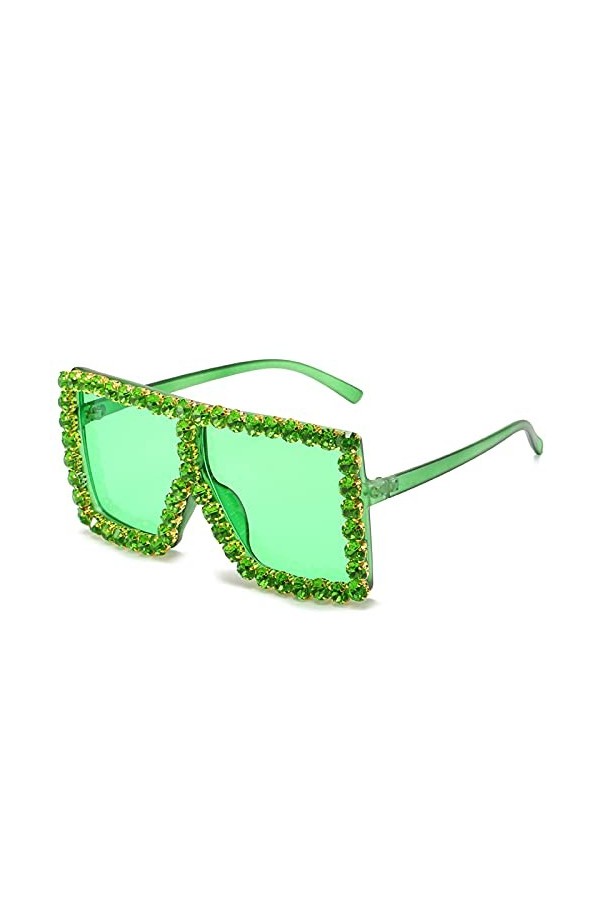 Lunette De Soleil Homme Femme Lunettes De Soleil Carrées Surdimensionnées pour Femmes Lunettes De Soleil en Strass Lunettes p