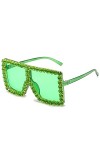 Lunette De Soleil Homme Femme Lunettes De Soleil Carrées Surdimensionnées pour Femmes Lunettes De Soleil en Strass Lunettes p