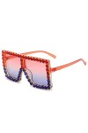 Lunette De Soleil Homme Femme Lunettes De Soleil Carrées Surdimensionnées pour Femmes Lunettes De Soleil en Strass Lunettes p