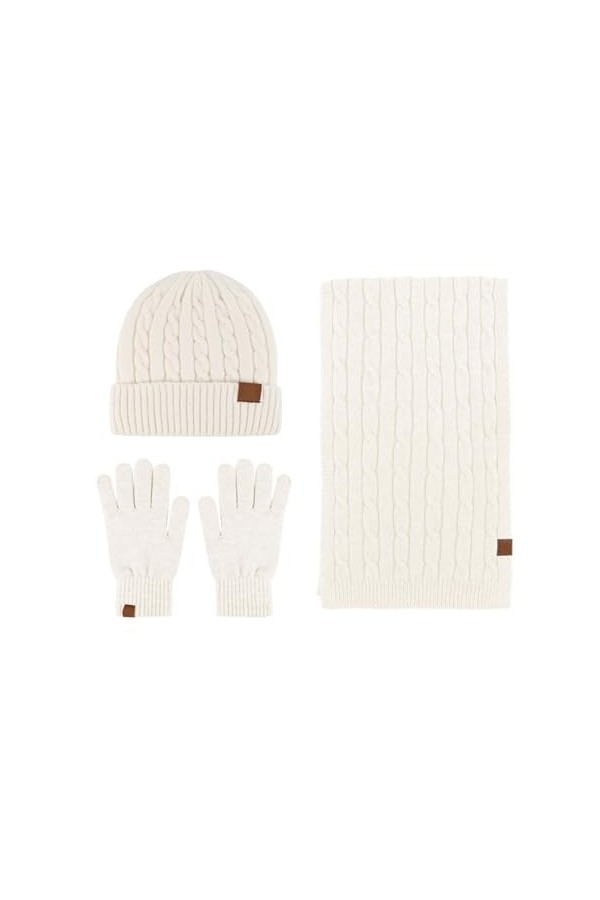 Ensemble De Gants DÉcharpe De Chapeau Pour Femmes - Ensemble De Gants De Gants Pour Écran Tactile De Bonnet De Mode 3 Pièces