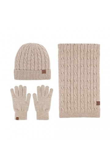 Ensemble Bonnet, Écharpe Et Gants En Tricot 3 Pièces – Ensemble DHiver Froid, Écharpe Ronde Chaude, Chapeau Tricoté Doux Pou