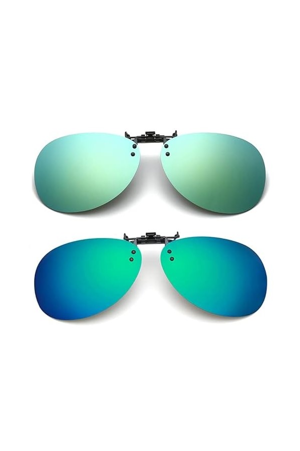 Lunettes de soleil polarisées à clipser, lunettes de soleil UV400 Clip de verres polarisés, style de fonction rabattable de j