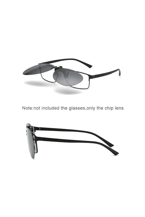Lunettes de soleil polarisées à clipser, lunettes de soleil UV400 Clip de verres polarisés, style de fonction rabattable de j