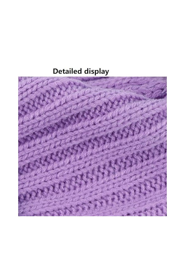 Ensemble Chapeau, Écharpe Et Gants – Bonnet Tricoté De Couleur Unie Et Gants Longs Pour Écran Tactile, Chapeau Chaud Et Exten