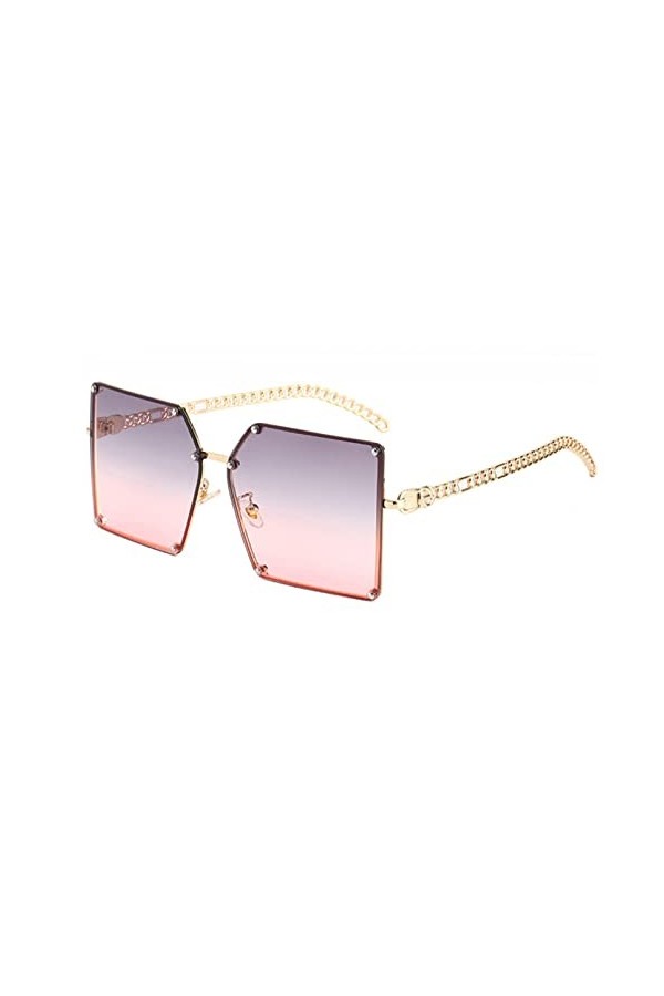 HWRHWR Big Box Hollow Lunettes de Soleil Personnalité Femme
