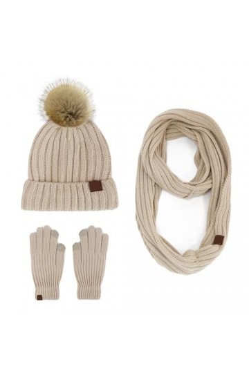 Ensemble Chapeau, Gants, Écharpe Pour Femmes Et Filles – Bonnet Tricoté Chaud Pour LHiver, Écharpe Longue Et Douce 3 En 1, E