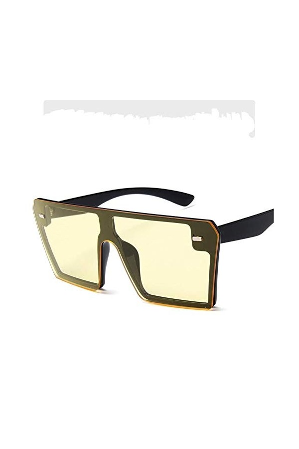 EDCPLM Lunettes De Soleil Hommes Femmes Surdimensionnées Lunettes De Soleil Carrées Femmes Marque Designer Mode Haut Plat Dég