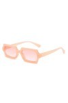 RCJOLLZ Mode polygone Petit Rectangle Lunettes de Soleil Femmes rétro Couleur Bonbon Hommes Nuances UV400 carré léopard dégra