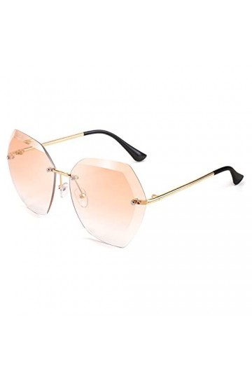 FEISEDY Lunette de Soleil Femme sans Monture Lunettes de Soleil Classiques avec Lentille Diamantée B2569