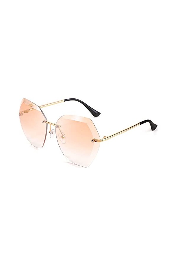 FEISEDY Lunette de Soleil Femme sans Monture Lunettes de Soleil Classiques avec Lentille Diamantée B2569