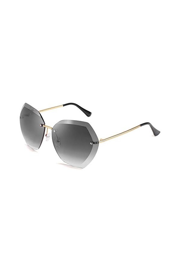 FEISEDY Lunette de Soleil Femme sans Monture Lunettes de Soleil Classiques avec Lentille Diamantée B2569