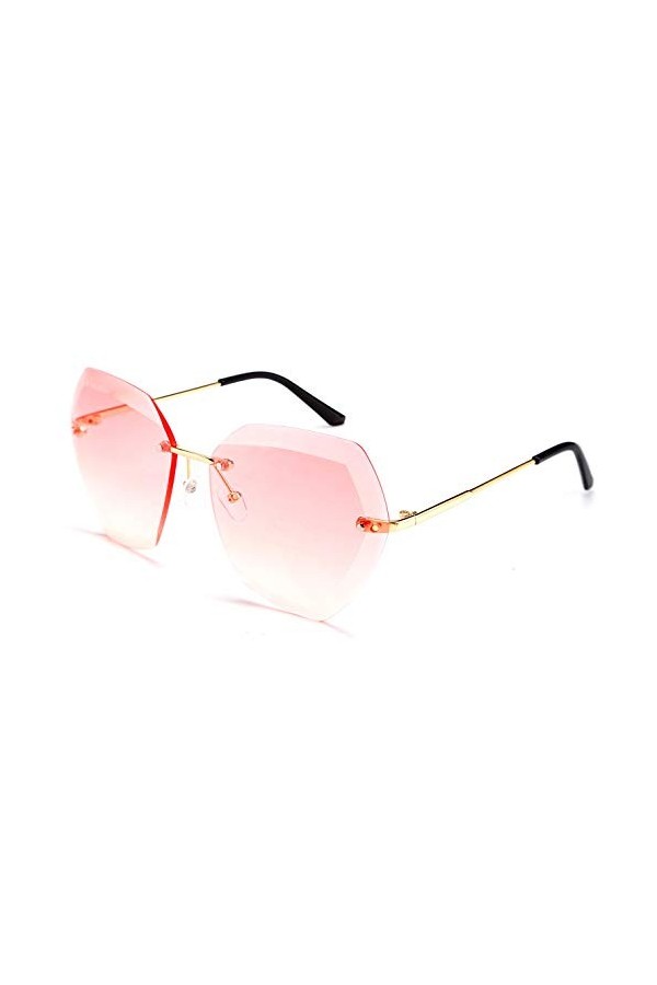 FEISEDY Lunette de Soleil Femme sans Monture Lunettes de Soleil Classiques avec Lentille Diamantée B2569