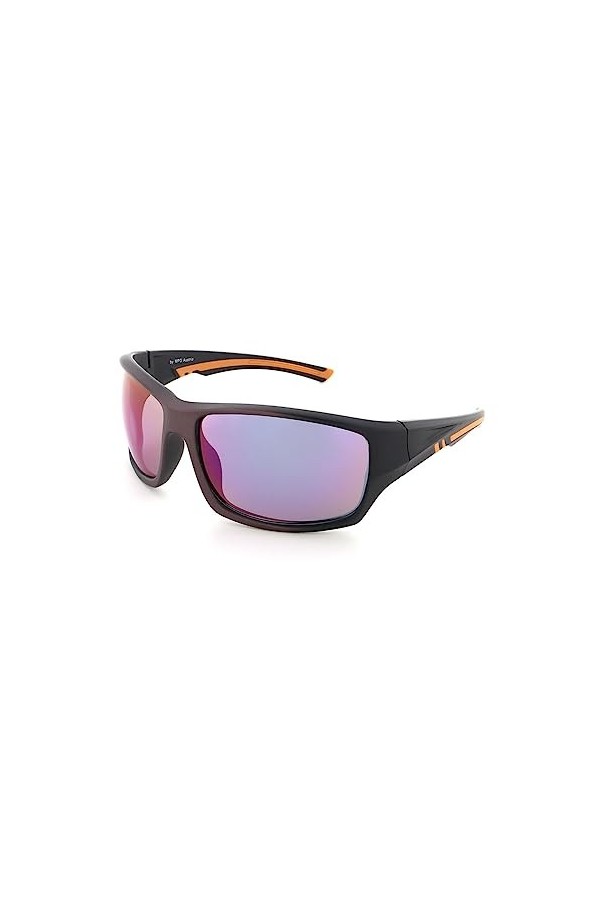 Basley Lunettes de Soleil Sportives Unisexes 8170-s-39, Noir/Orange, Taille Unique Homme