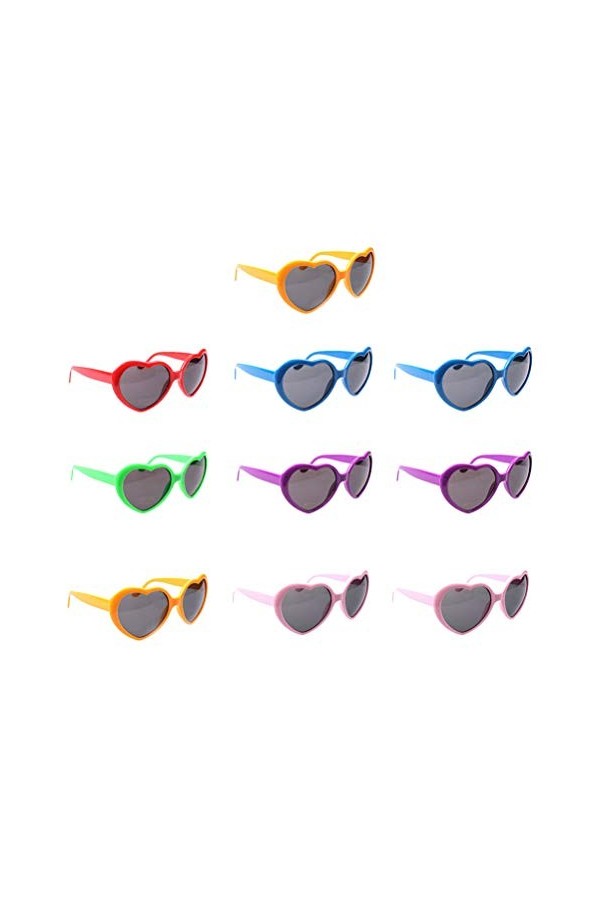 SOIMISS 10pcs Mode Femmes Lunettes de Soleil en Forme de Coeur Parti Lunettes Amour Coeur Lunettes Lunettes Accessoires pour 