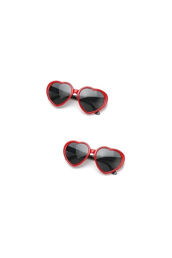 ABOOFAN Lunettes De Soleil En Forme De Cœur 2 Pièces Accessoires DAmour