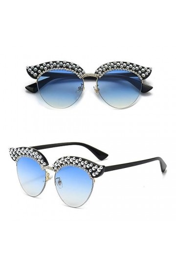 MUTYNE Lunettes de soleil yeux de chat de luxe femmes Vintage lunettes de soleil semi-sans monture strass diamant lunettes po
