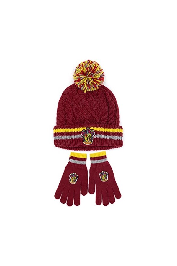 HARRY POTTER Ensemble Bonnet et Gants Adultes Maison Options Tricots