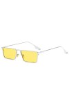 MUTYNE Vintage Narrow Small Lunettes de soleil Hommes Femmes Luxe Rectangle Métal Cadre Lunettes de Soleil Vision Nocturne Co