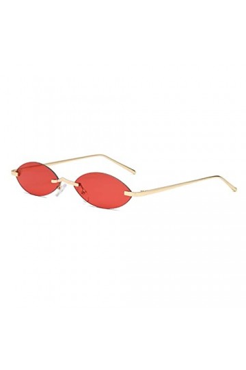 LUOXUEFEI De Soleil Lunettes Petites Lunettes De Soleil Ovales Femmes Lunettes De Soleil Sans Monture Pour Hommes Bleu Rouge