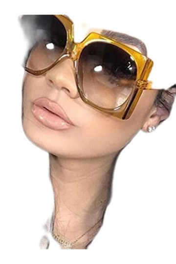 DSAI Trend Lunettes de soleil carrées rétro classiques pour femmes et hommes Lunettes de soleil surdimensionnées Lunettes de 