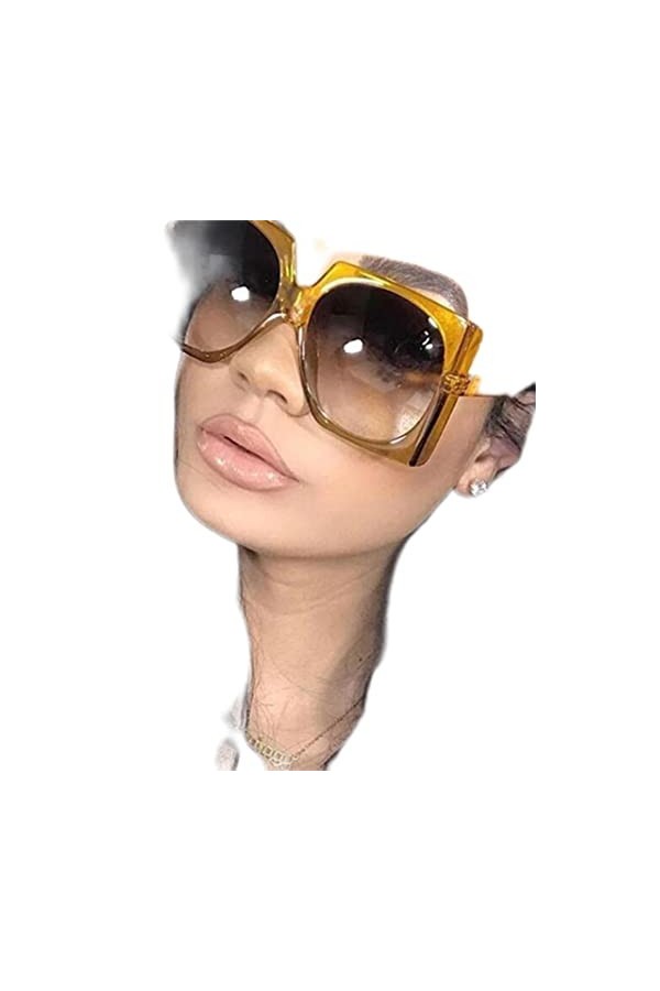 DSAI Trend Lunettes de soleil carrées rétro classiques pour femmes et hommes Lunettes de soleil surdimensionnées Lunettes de