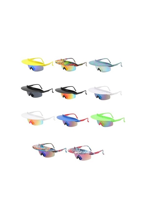 Lunettes de soleil de sport avec protection UV pour adulte - Verres miroir - Lunettes de soleil steampunk - Lunettes de solei